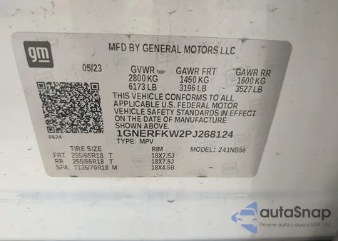 2023 Chevrolet Traverse Fwd Ls z USA, uszkodzony, nr VIN 1GNERFKW2PJ268124